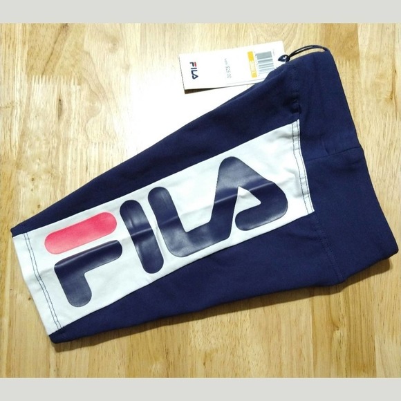 FILA Girls High Waist Navy Blue Logo Biker Shorts Size Small (S) New - Picture 5 of 8